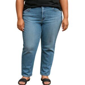 Avenue Plus Size 18 Tall Jeans Denim Light Blue Full Length Stretch Relaxed Fit
